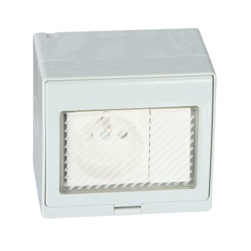 SINGLE SURFACE-MOUNTED SOCKET OUTLET WITH A SWITCH ATLO-S1IP5-SW 220 ... 240 V 10 A ATLOSINGLE SURFACE-MOUNTED SOCKET OUTLET WITH A SWITCH ATLO-S1IP5-SW 220 ... 240 V 10 A ATLO