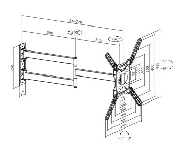 TELEVIZORA VAI MONITORA STIPRINĀJUMS BRATECK-LPA84-443L BRATECK