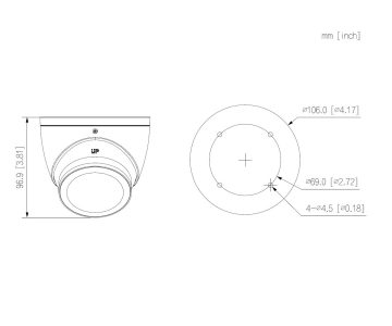 AHD, HD-CVI, HD-TVI, CVBS KAMERA HAC-HDW1239T-A-LED-0280B-S3 Full-Color - 1080p 2.8 mm DAHUA