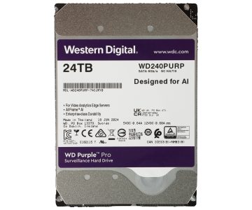 VDIGITĀLĀ VIDEOIERAKSTĪTĀJA DISKS HDD-WD240PURP 24TB 24/7 WESTERN DIGITAL