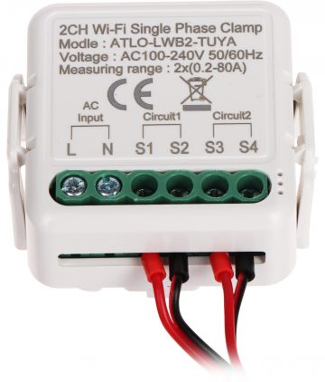ELEKTROENERĢIJAS MONITORS ATLO-LWB2-TUYA VIENFĀZES DIVKANĀLU