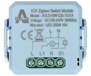 VIEDAIS PĀRSLĒGŠANAS SLĒDZIS ATLO-SW1ZB-TUYA ZigBee, Tuya Smart