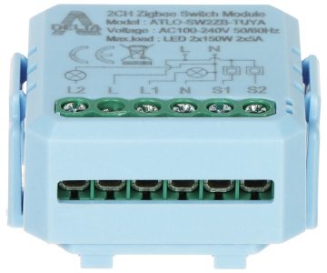 VIEDAIS PĀRSLĒGŠANAS SLĒDZIS ATLO-SW2ZB-TUYA ZigBee, Tuya Smart