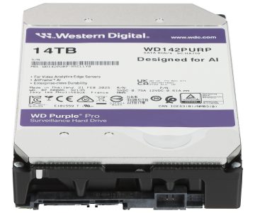 VDIGITĀLĀ VIDEOIERAKSTĪTĀJA DISKS HDD-WD142PURP 14TB 24/7 WESTERN DIGITAL