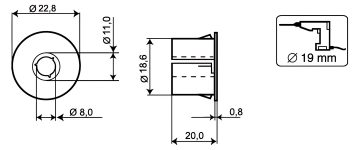 SET OF SNAP-IN MOUNTING COLLARS MC300-S31W ALARMTECH