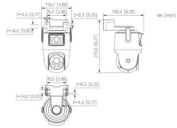 ĀRĒJĀ PT IP ROTĀCIJU KAMERA P5D-5F-PV-0280B/0600B Picoo Dual D1 Wi-Fi 6, - 5 Mpx 6 mm, 2.8 mm DAHUA