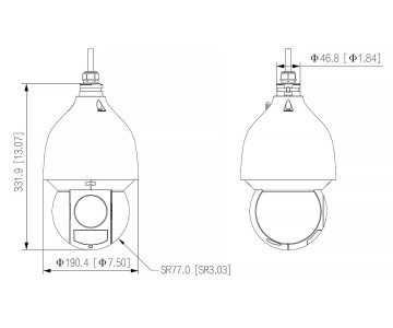 IP ĀTRUMA DOME KAMERA SD5A245GB-HNR - 1080p 3.95 ... 177.75 mm DAHUA