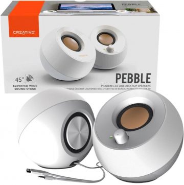 Creative Pebble 2.0 USB datora skaļruņi, baltiCreative Pebble 2.0 USB datora skaļruņi, balti