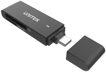 Unitek SD un microSD karšu lasītājs USB-CUnitek SD un microSD karšu lasītājs USB-C