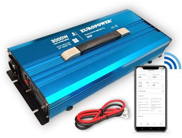 EUROPOWER SPRIEGUMA PĀRVEIDOTĀJS 24V DC / 230V AC 3000W / 6000W TĪRS SINUSODS BLUETOOTHEUROPOWER SPRIEGUMA PĀRVEIDOTĀJS 24V DC / 230V AC 3000W / 6000W TĪRS SINUSODS BLUETOOTH