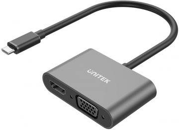 Unitek USB-C - HDMI 4K ja VGA FullHD adapterid Unitek USB-C - HDMI 4K ja VGA FullHD adapterid
