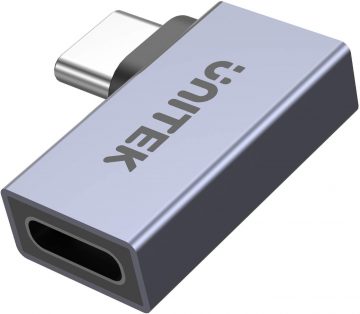 Unitek USB-C uz USB-C adapteris, leņķveida, plakansUnitek USB-C uz USB-C adapteris, leņķveida, plakans