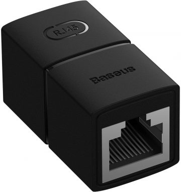 Baseus AirJoy sērijas 2 gab. Ethernet RJ-45 tīkla kabeļu savienotājs - melnsBaseus AirJoy sērijas 2 gab. Ethernet RJ-45 tīkla kabeļu savienotājs - melns