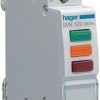Signāllampiņa, 230 V maiņstrāva, 3 x LED sarkana+zaļa+oranža HAGER SVN129
