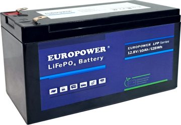EUROPOWER LFP sērijas LiFePO4 akumulators 12,8 V 10 Ah (kalpošanas laiks ~ 2000 cikli)EUROPOWER LFP sērijas LiFePO4 akumulators 12,8 V 10 Ah (kalpošanas laiks ~ 2000 cikli)