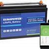 EUROPOWER LFP serijos LiFePO4 baterija 12,8V 120Ah Bluetooth, šildymo kilimėlis (eksploatavimo trukmė ~ 2000 ciklų)