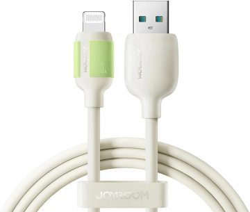 Joyroom S-A53 3A USB-A - Lightning kabelis ar fluorescējošu uzgali 2m - bēšsJoyroom S-A53 3A USB-A - Lightning kabelis ar fluorescējošu uzgali 2m - bēšs