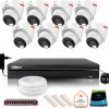 Комплект IP-мониторинга DAHUA из 8 уличных камер WizColor 2K 30 м