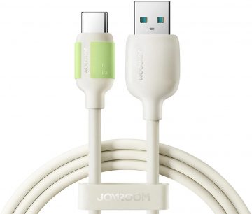 Joyroom S-A53 60W USB-C kabelis - USB-C ar fluorescējošu uzgali 1,2 m - bēšsJoyroom S-A53 60W USB-C kabelis - USB-C ar fluorescējošu uzgali 1,2 m - bēšs