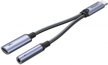 Unitek adapteris USB-C uz 3,5 mm miniligzdu un USB-C 60 WUnitek adapteris USB-C uz 3,5 mm miniligzdu un USB-C 60 W