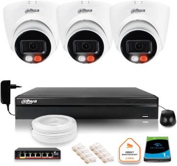 DAHUA 4Mpx 2K IP uzraudzības komplekts, 3 kameras IPC-HDW1439V-A-IL ar 1TB diskuDAHUA 4Mpx 2K IP uzraudzības komplekts, 3 kameras IPC-HDW1439V-A-IL ar 1TB disku