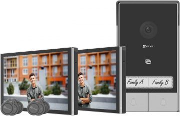 EZVIZ HP7 video domofona komplekts ar diviem monitoriemEZVIZ HP7 video domofona komplekts ar diviem monitoriem