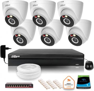 Dahua IP uzraudzības komplekts 2MPx 6 āra kameras IR LED apgaismojums 30mDahua IP uzraudzības komplekts 2MPx 6 āra kameras IR LED apgaismojums 30m