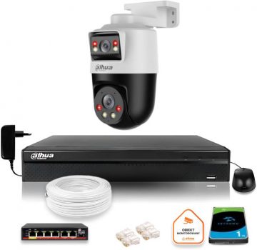 Dahua IP uzraudzības komplekts, 2MP+2MP rotējoša kamera, 1TB disksDahua IP uzraudzības komplekts, 2MP+2MP rotējoša kamera, 1TB disks