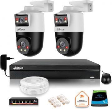 Dahua IP uzraudzības komplekts 2 2MP+2MP rotējošās kameras ar 1TB diskuDahua IP uzraudzības komplekts 2 2MP+2MP rotējošās kameras ar 1TB disku