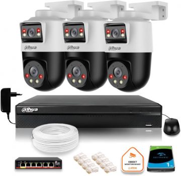 Dahua IP uzraudzības komplekts 3 2MP+2MP rotējošās kameras ar 1TB diskuDahua IP uzraudzības komplekts 3 2MP+2MP rotējošās kameras ar 1TB disku