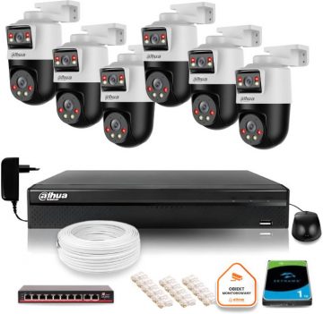 Dahua IP monitoringa komplekts 6 2MP+2MP rotējošās kameras ar 1TB diskuDahua IP monitoringa komplekts 6 2MP+2MP rotējošās kameras ar 1TB disku