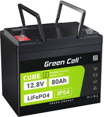 LIITIUM RAUDFOSFAAT AKU LiFePO4 Roheline elemendi kuubik 12,8 V 80 Ah LFPGC12V80 AH