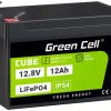 LITIJA DZELZS FOSFĀTA AKUMULATORS LiFePO4 Zaļās šūnas kubs 12,8 V 12 Ah LFPGC12V12 AH