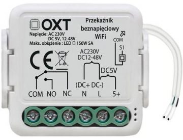 OXT mini bezsprieguma releja modulis AC 230V DC 5V 12-48V WiFi TUYAOXT mini bezsprieguma releja modulis AC 230V DC 5V 12-48V WiFi TUYA