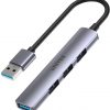 Unitek centrmezgls USB-A 1*USB-A 5 Gbps, 3*USB-A 2.0 alumīnija