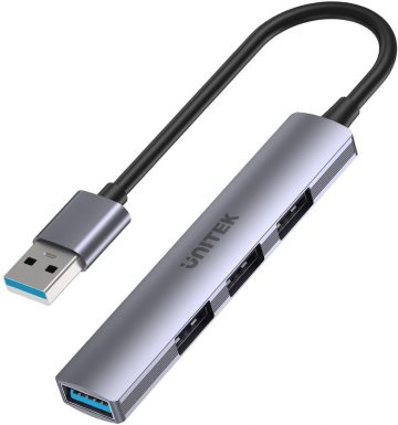 Unitek centrmezgls USB-A 1*USB-A 5 Gbps, 3*USB-A 2.0 alumīnijaUnitek centrmezgls USB-A 1*USB-A 5 Gbps, 3*USB-A 2.0 alumīnija