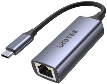Unitek adapteris USB-C - RJ45 1Gbit LAN, PD 100W U1323AUnitek adapteris USB-C - RJ45 1Gbit LAN, PD 100W U1323A