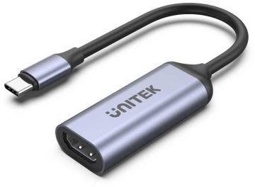 Unitek adapteris USB-C uz HDMI 2.1 (8K 60Hz) pelēks 15cm V1416BUnitek adapteris USB-C uz HDMI 2.1 (8K 60Hz) pelēks 15cm V1416B