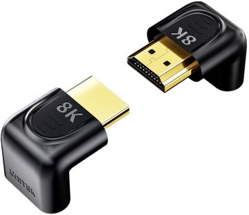 Unitek 8K HDMI 90 un 270 grādu leņķa adapterisUnitek 8K HDMI 90 un 270 grādu leņķa adapteris