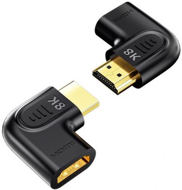 Unitek 8K HDMI 90 un 270 grādu leņķa plakanais adapterisUnitek 8K HDMI 90 un 270 grādu leņķa plakanais adapteris