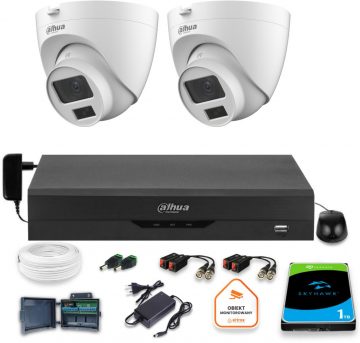 Dahua novērošanas komplekts 2x kupola kamera HAC-HDW1500CLQ-IL-A-0280B-S2 1TB IR 20m 5mpDahua novērošanas komplekts 2x kupola kamera HAC-HDW1500CLQ-IL-A-0280B-S2 1TB IR 20m 5mp