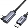 Unitek USB-C kabelis 90° leņķis PD100W 0.5m