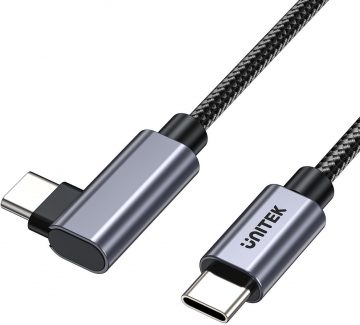 Unitek USB-C kabelis 90° leņķis PD100W 0.5mUnitek USB-C kabelis 90° leņķis PD100W 0.5m