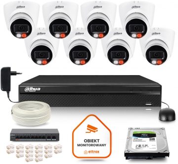 DAHUA IP uzraudzības komplekts 8 kameras IPC-HDW1439V-A-IL 4MpxDAHUA IP uzraudzības komplekts 8 kameras IPC-HDW1439V-A-IL 4Mpx