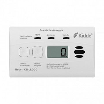Kidde K10LLDCO carbon monoxide sensor with display