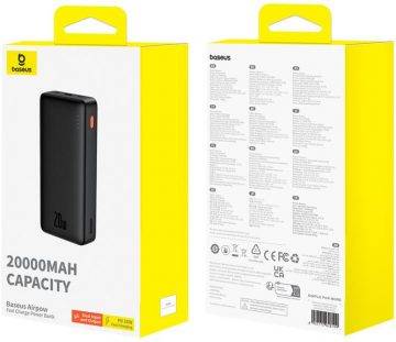 Powerbank Baseus Airpow P10022804113-00 20000mAh 20W PD QC 20W USB-A USB-C + kabelis Powerbank Baseus Airpow P10022804113-00 20000mAh 20W PD QC 20W USB-A USB-C + kabelis