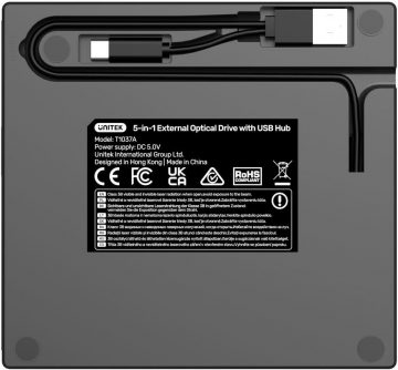 Unitek ārējais DVD/CD ierakstītājs, 5 Gbps USB centrmezgls, SD karšu lasītājs T1037A01