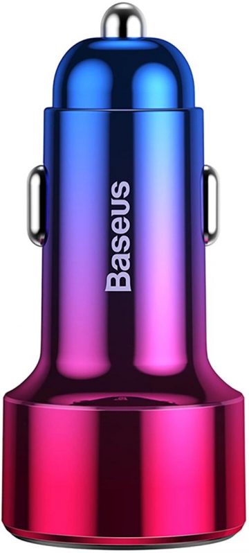 Baseus Magic Series PPS automašīnas lādētājs USB-C/USB-A 45W rozā-zils