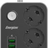 Maitinimo ilgintuvas su jungikliu Energizer 3x SCHUKO 6x USB-A 2500W 10A 2M laidas