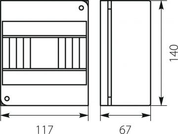 Sadales panelis n/t RNO 6 IP30 140x117x67mm, balts | 5.6 Elektro-Plast Opatówek